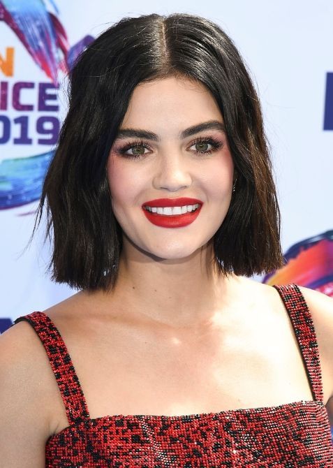 lucy hale red lipstick