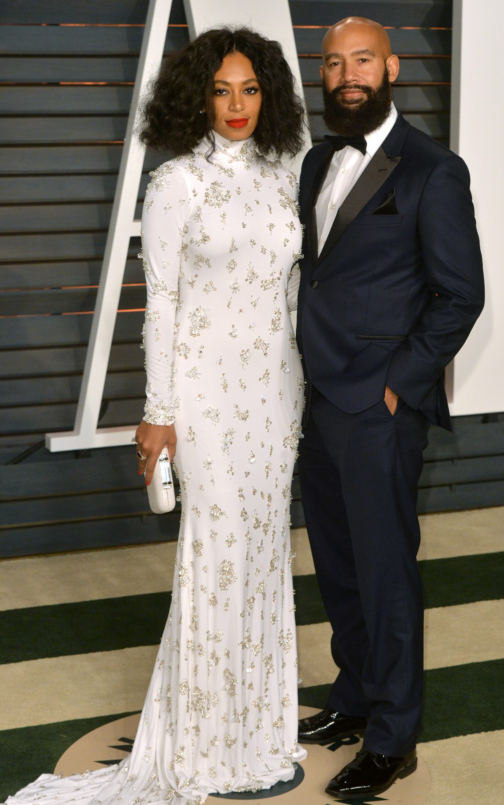 BEVERLY HILLS, CA - FEBRUARY 22:  Solange Knowles and Alan Ferguson arrive at the 2015 Vanity Fair Oscar Party Hosted By Graydon Carter at Wallis Annenberg Center for the Performing Arts on February 22, 2015 in Beverly Hills, California.  (Photo by Anthony Harvey/Getty Images)
